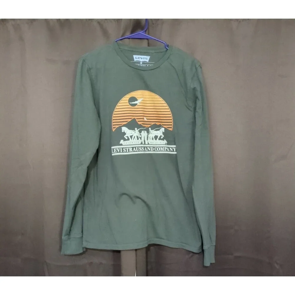 Levi’s Men’s Long Sleeve T-shirt Olive Green Size M